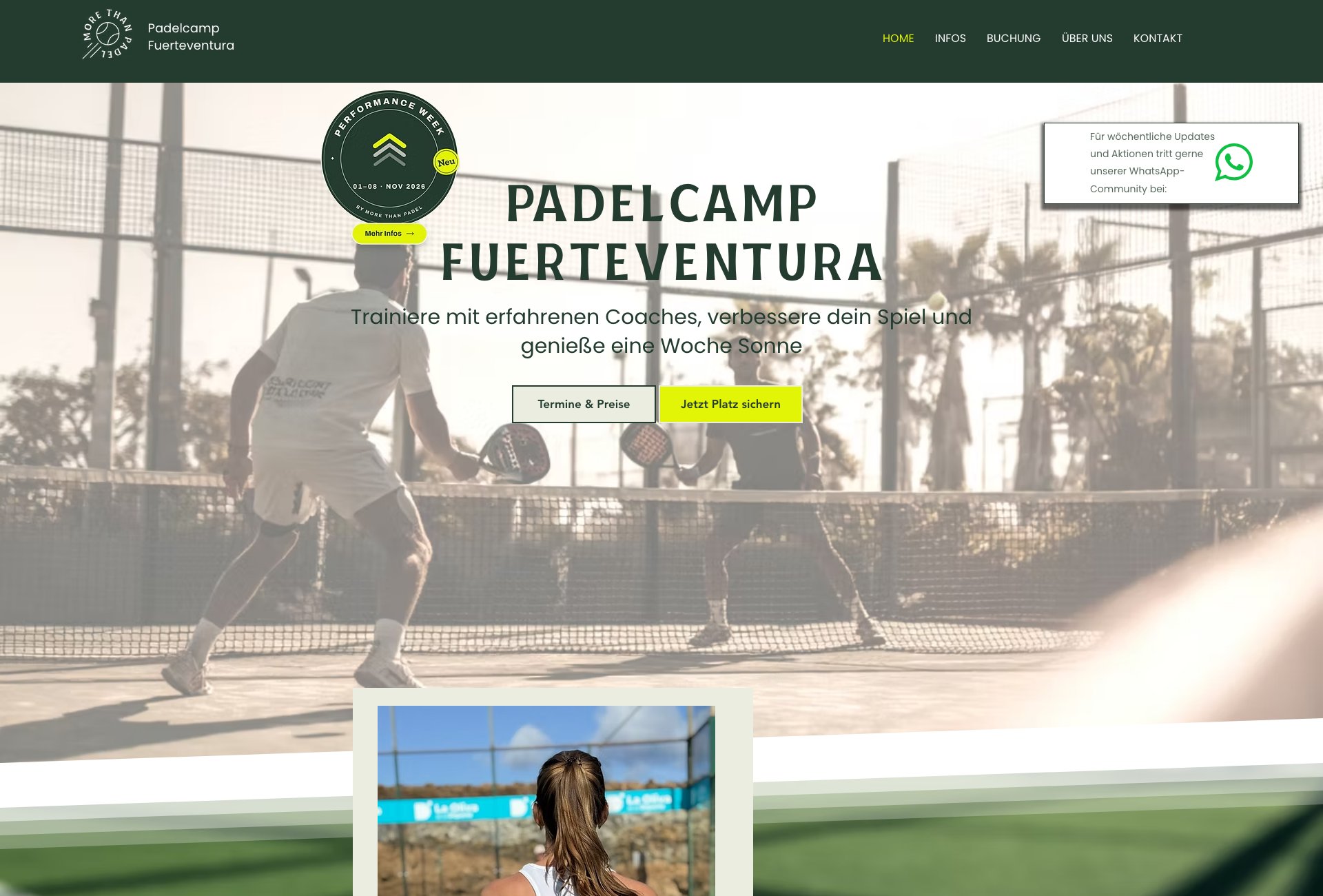 Alte Website von morethanpadel.de