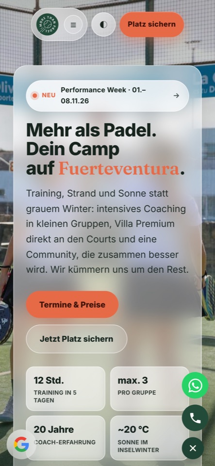 Neue Website mobil