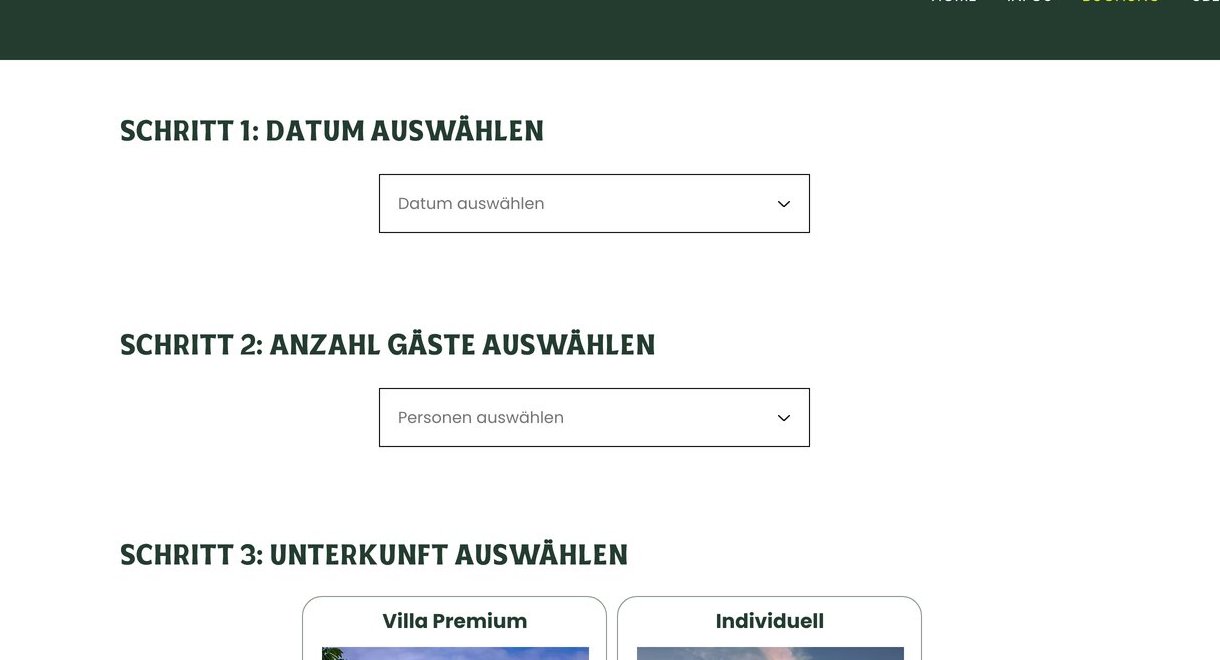 Alte Buchung: nackte Formularfelder